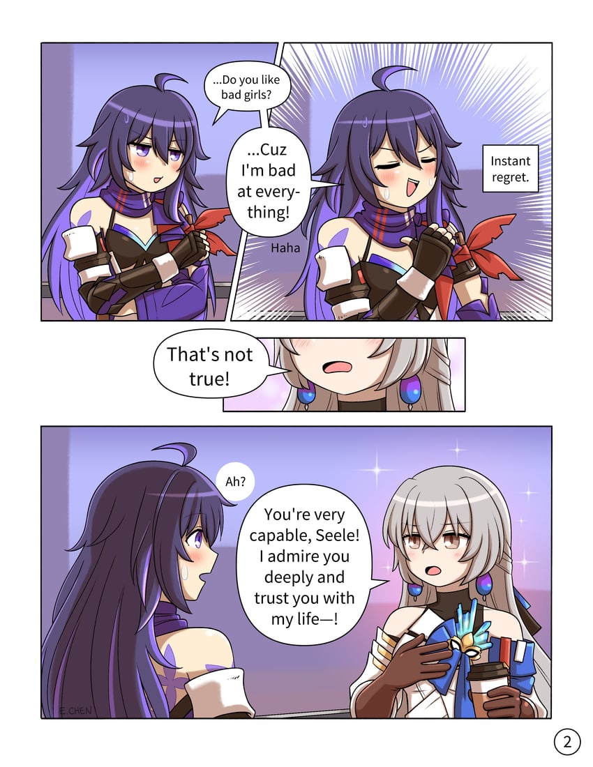 bronya rand and seele (honkai and 1 more) drawn by chen_(somanychens)
