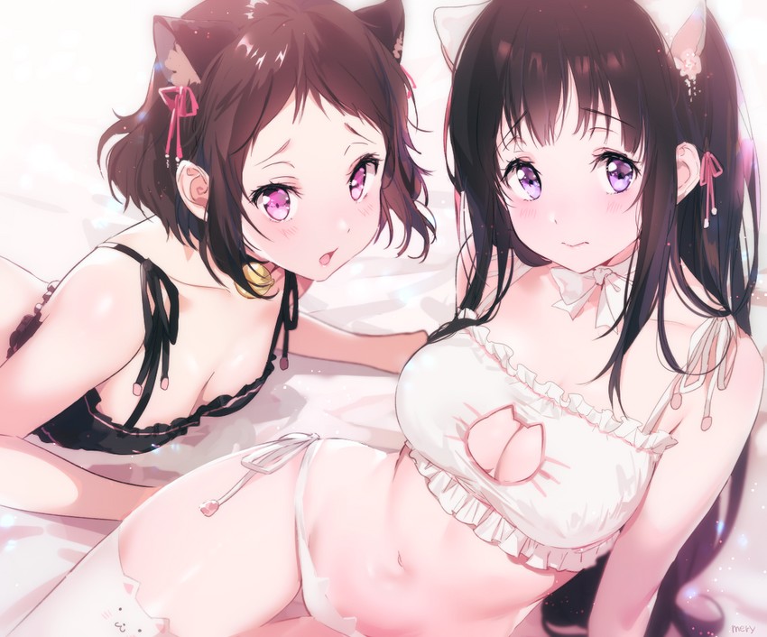 chitanda eru and ibara mayaka (hyouka) drawn by mery_(yangmalgage)