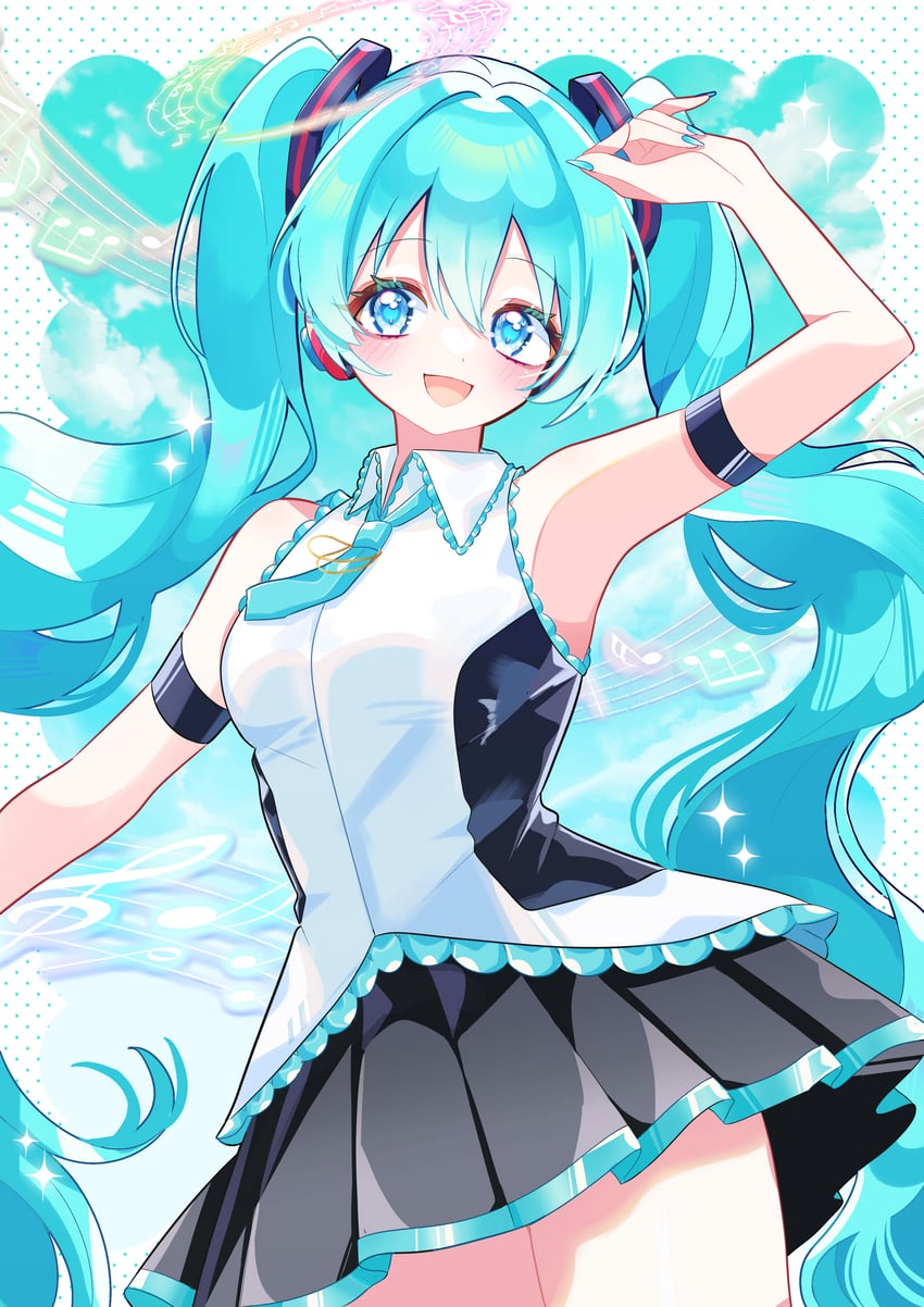 hatsune miku (vocaloid) drawn by wataco_coco