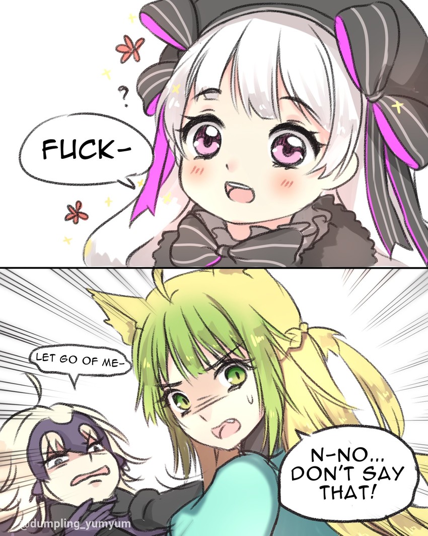 jeanne d'arc alter, atalanta, and nursery rhyme (fate and 1 more) drawn by yumyum