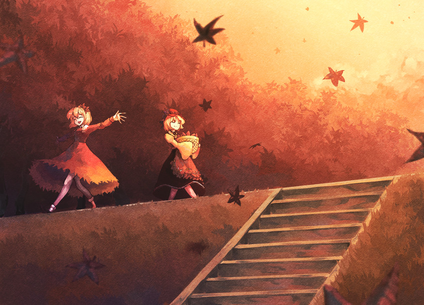 aki minoriko and aki shizuha (touhou) drawn by sunnysideup