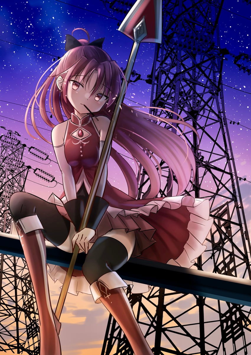 sakura kyoko (mahou shoujo madoka magica) drawn by hana_hebi