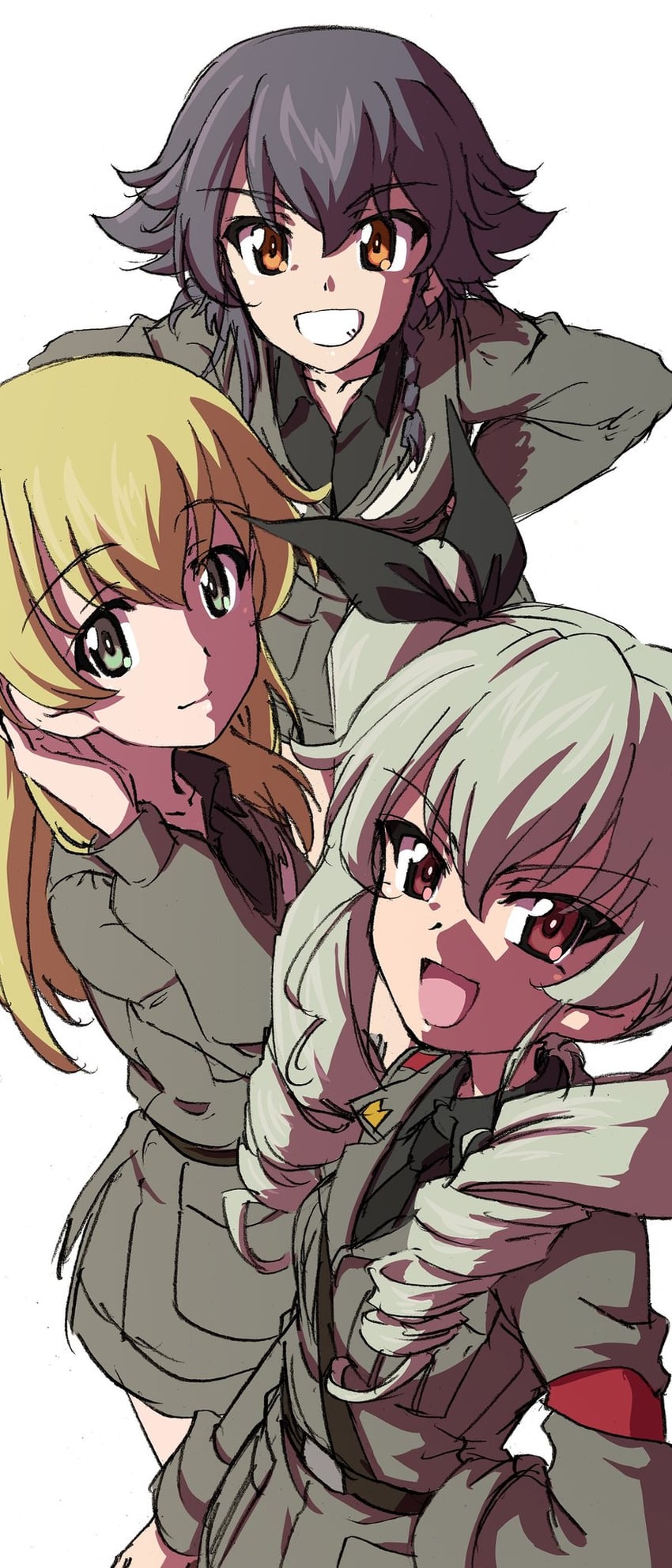 anchovy, pepperoni, and carpaccio (girls und panzer) drawn by erakin
