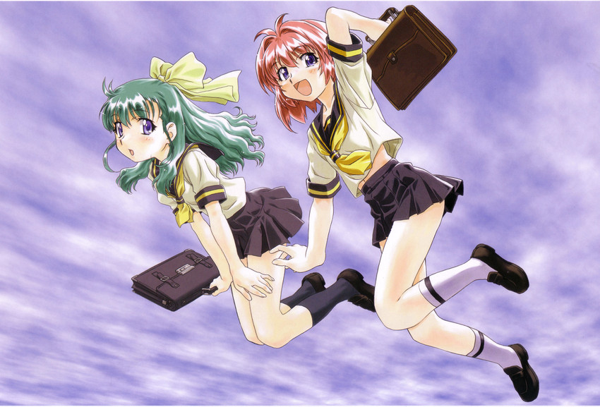 onodera karen and miyafuji miina (onegai twins) drawn by uon_taraku