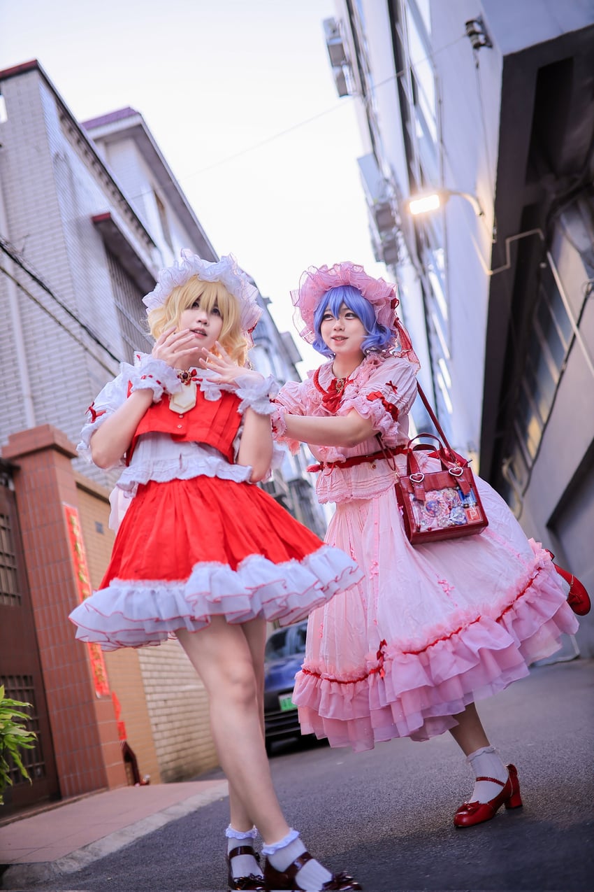 remilia scarlet and flandre scarlet (touhou) drawn by cai233qaq and tkns_kanatsu