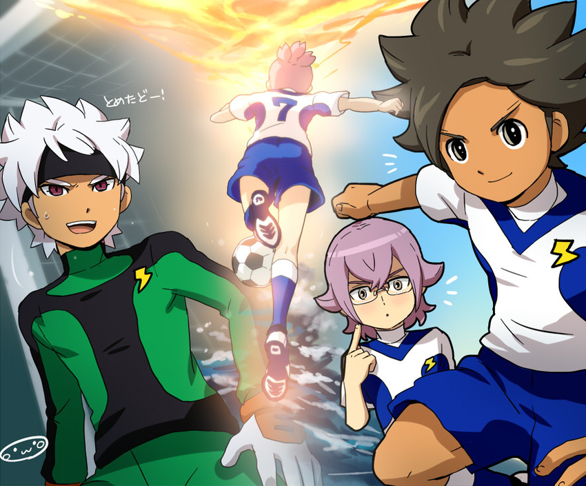 ibuki munemasa, matatagi hayato, nozaki sakura, and manabe jin'ichirou (inazuma eleven and 2 more) drawn by mizuhara_aki