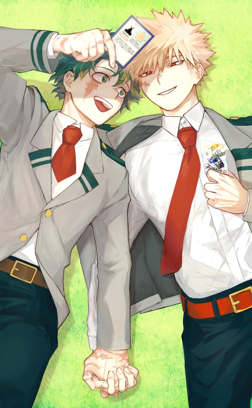 midoriya izuku and bakugou katsuki (boku no hero academia) drawn by itiruru713