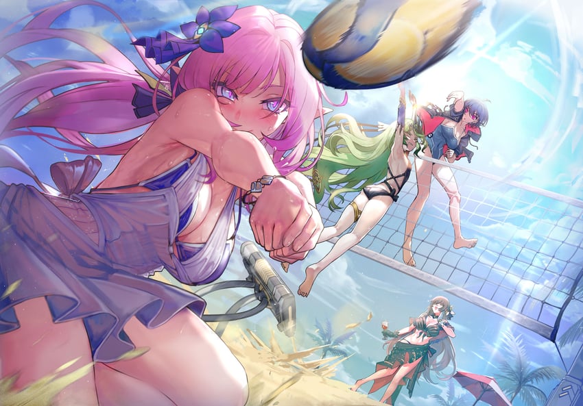 elysia, mobius, eden, and raven (honkai and 1 more) drawn by walzrj