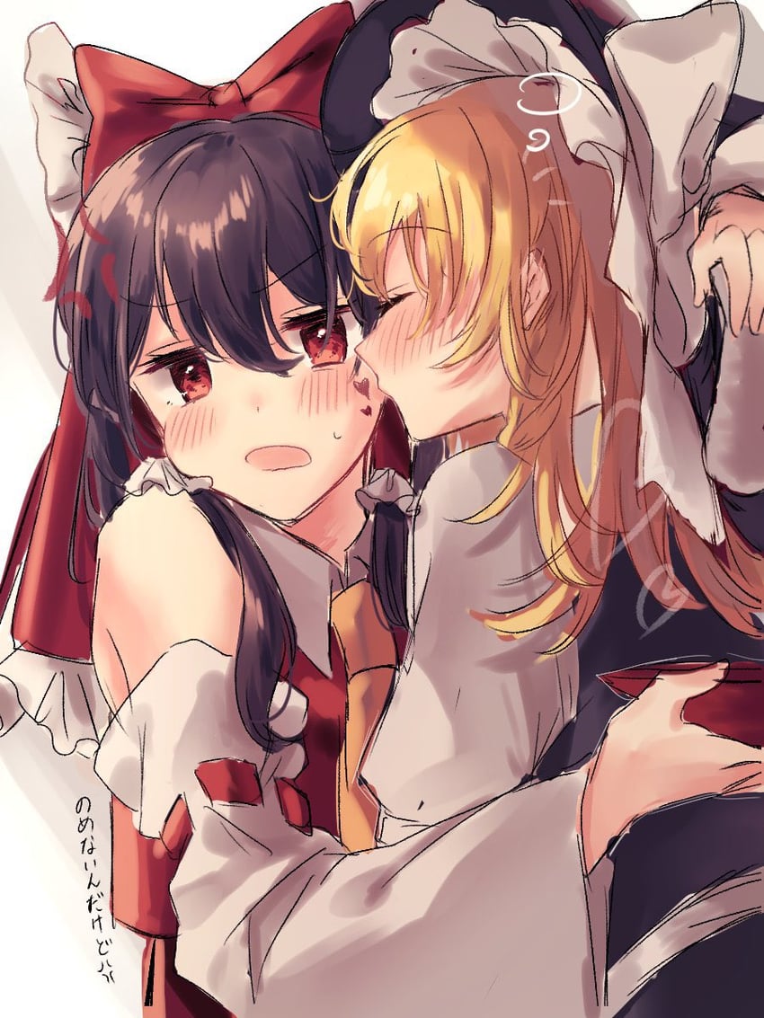 hakurei reimu and kirisame marisa (touhou) drawn by asanagi_ron