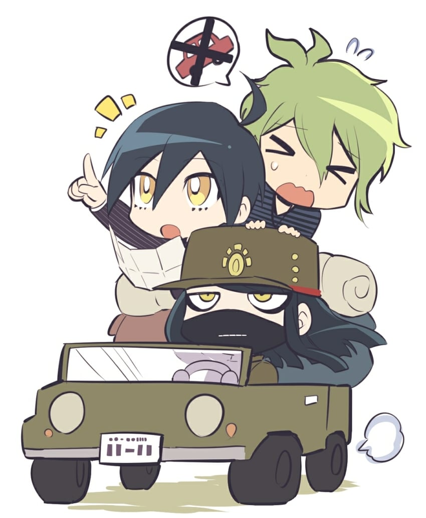 saihara shuichi, amami rantaro, and shinguji korekiyo (danganronpa and 1 more) drawn by yuuma_(yuma1111)
