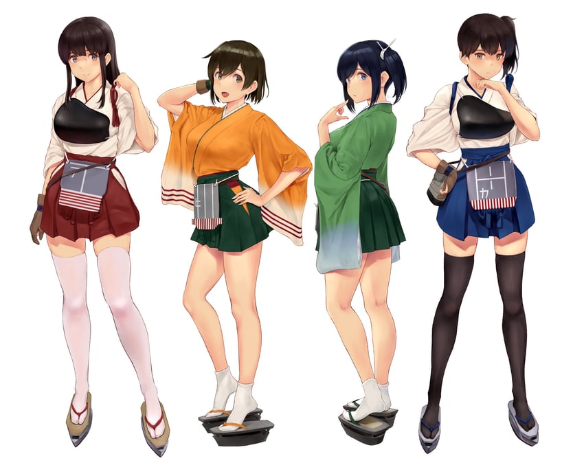 kaga, akagi, souryuu, and hiryuu (kantai collection) drawn by wa_(genryusui)