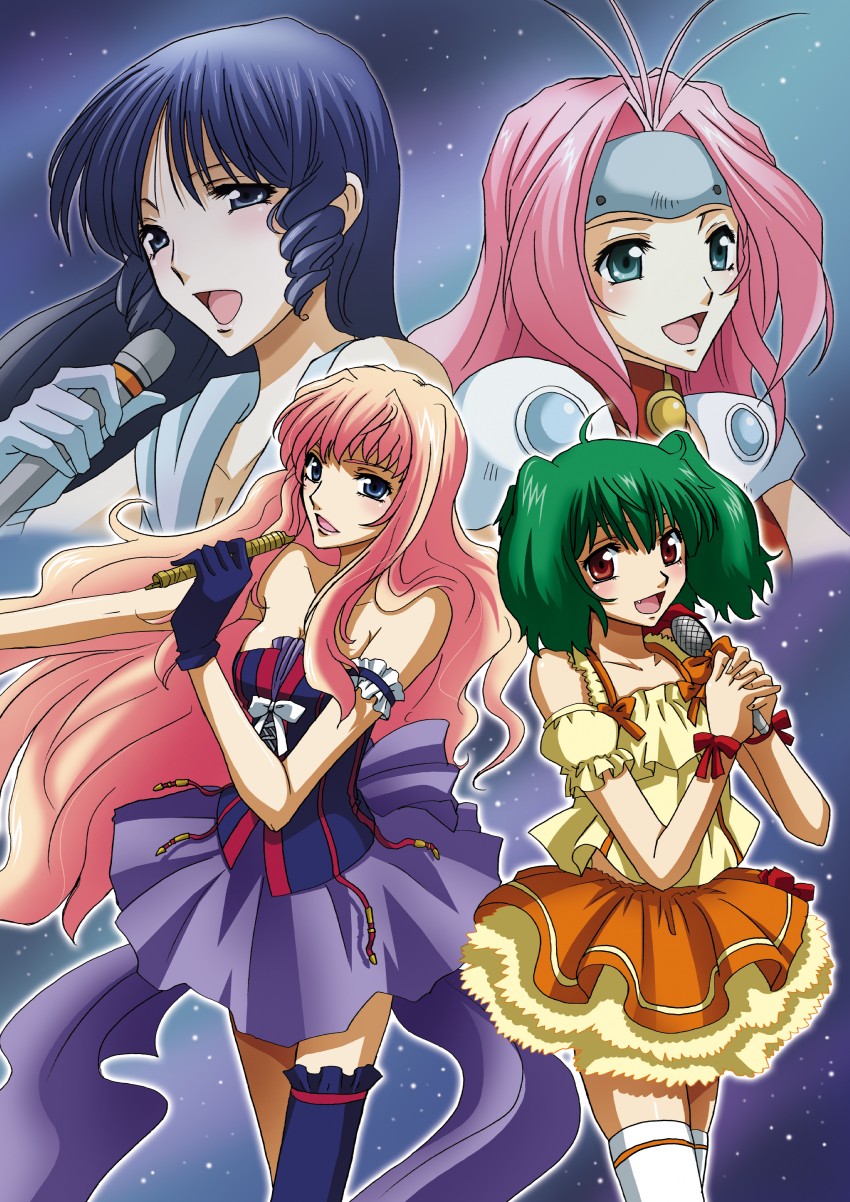 sheryl nome, ranka lee, mylene jenius, and lynn minmay (macross and 3 more)