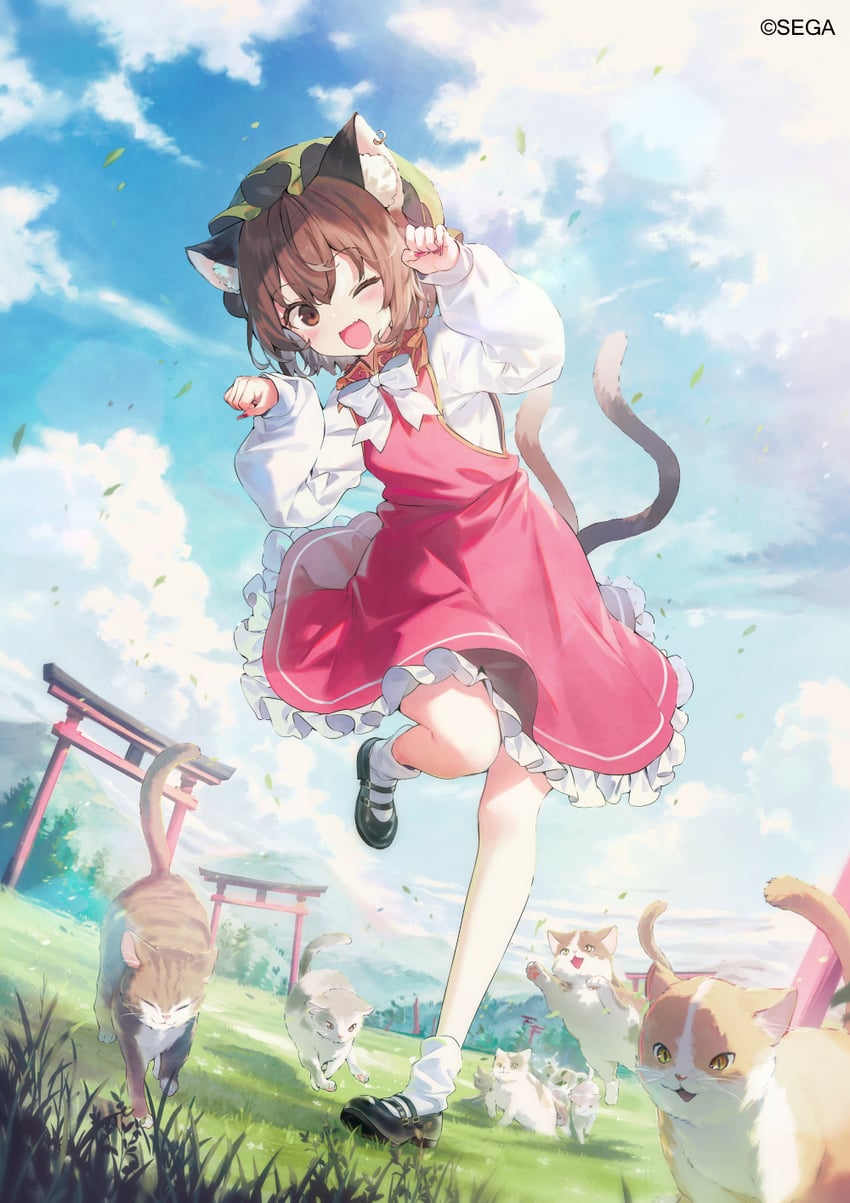 chen (touhou and 2 more) drawn by shnva