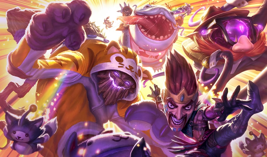 draven, vel'koz, maokai, tahm kench, definitely not vel'koz, and 3 more (league of legends) drawn by alvin_lee