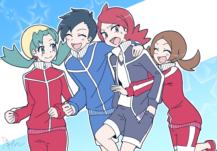 ethan, silver, kris, and lyra (pokemon and 2 more) drawn by yuki_mura_1031