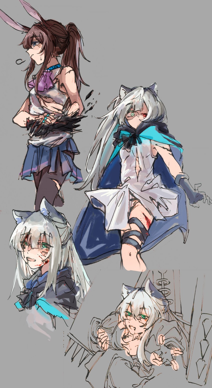 amiya and rosmontis (arknights) drawn by e-fa-dorn