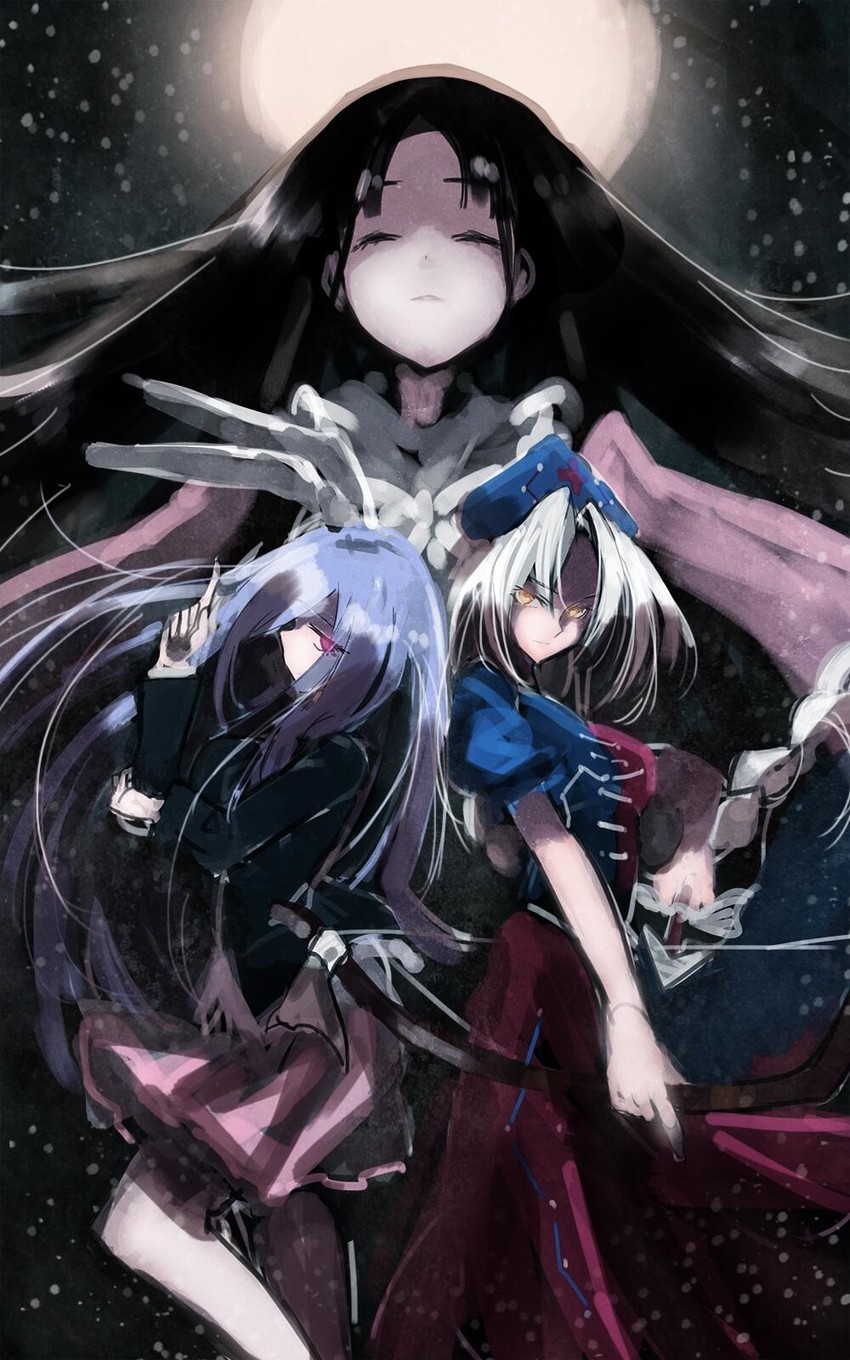 reisen udongein inaba, houraisan kaguya, and yagokoro eirin (touhou) drawn by azuki_(azuki-taste)