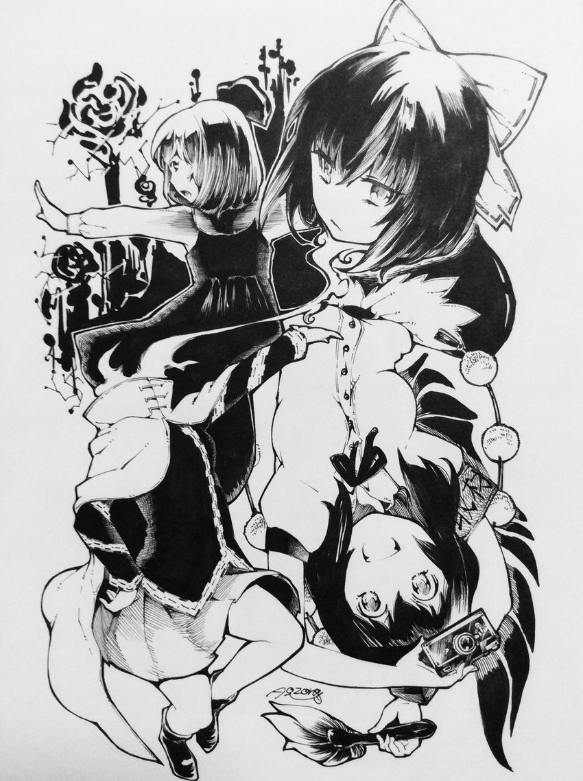 shameimaru aya, rumia, and sekibanki (touhou) drawn by aozora_taf