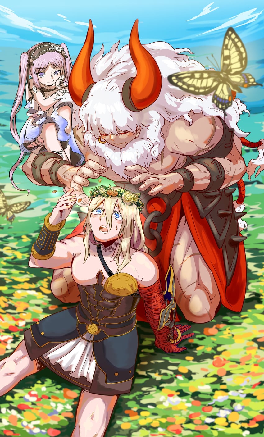 euryale, asterios, and theseus (fate and 1 more) drawn by hikagami_(june_lotus)