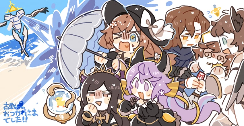 gran, arulumaya, satyr, siegfried, raziel, and 2 more (granblue fantasy) drawn by luminous_slime