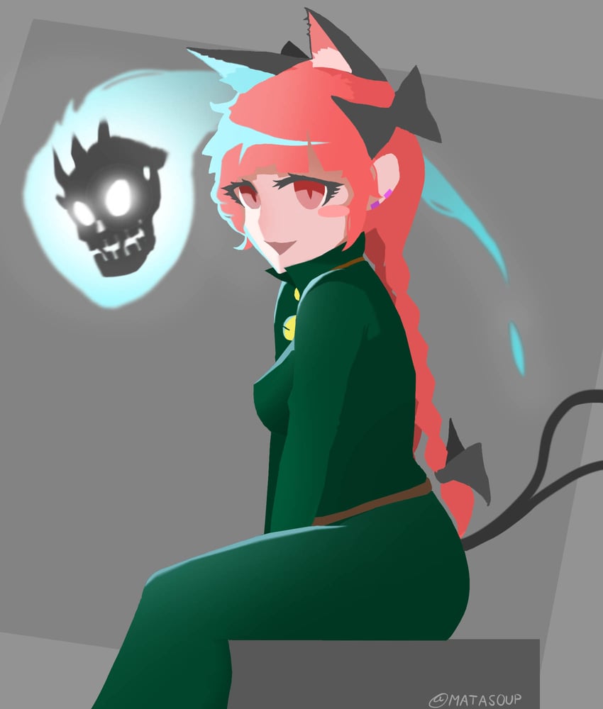 kaenbyou rin and skull heart (touhou and 1 more) drawn by mata_(matasoup)