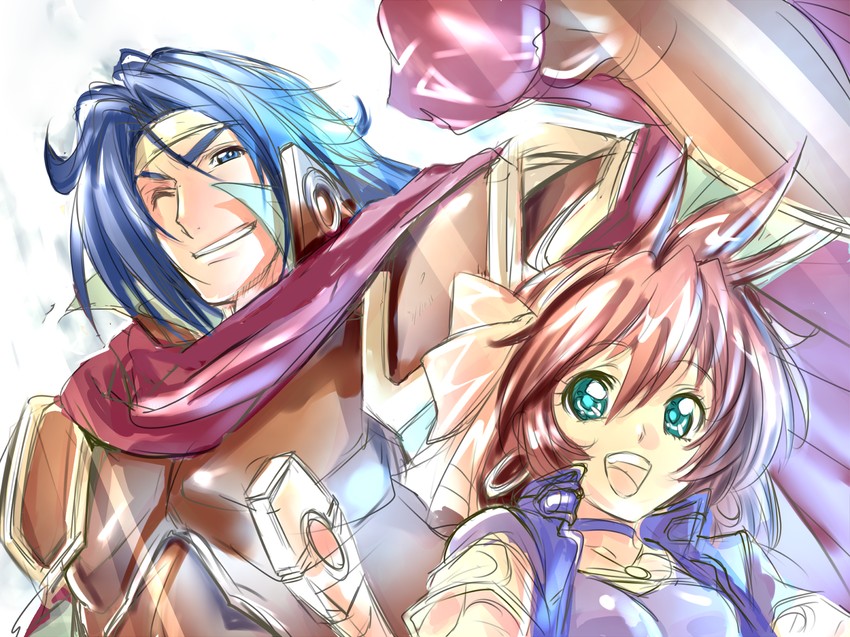 louie and merrill (mahou senshi louie) drawn by dodai_shouji