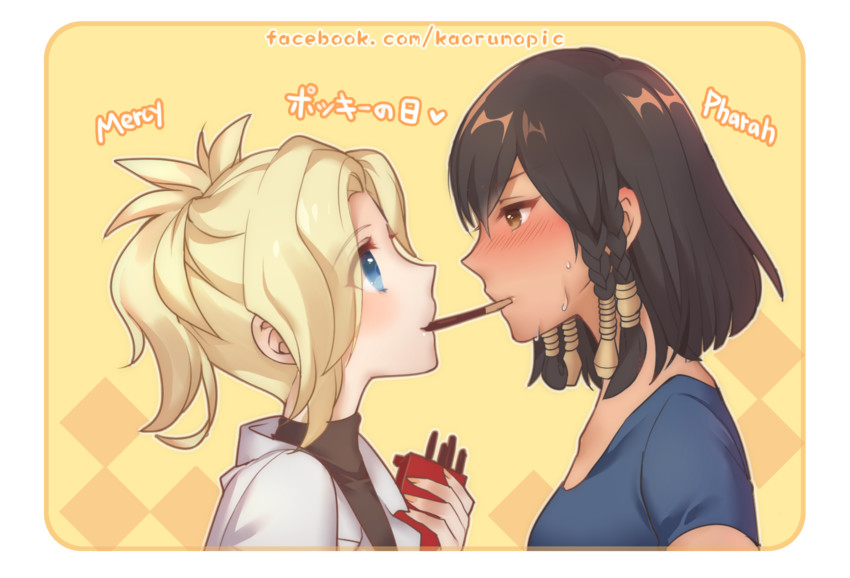 mercy and pharah (overwatch and 1 more) drawn by kaoruru_(sakuno2911)