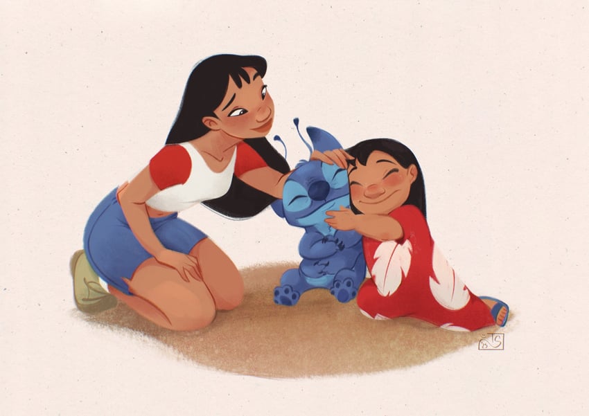 stitch, nani pelekai, and lilo pelekai (lilo & stitch) drawn by tanisketch