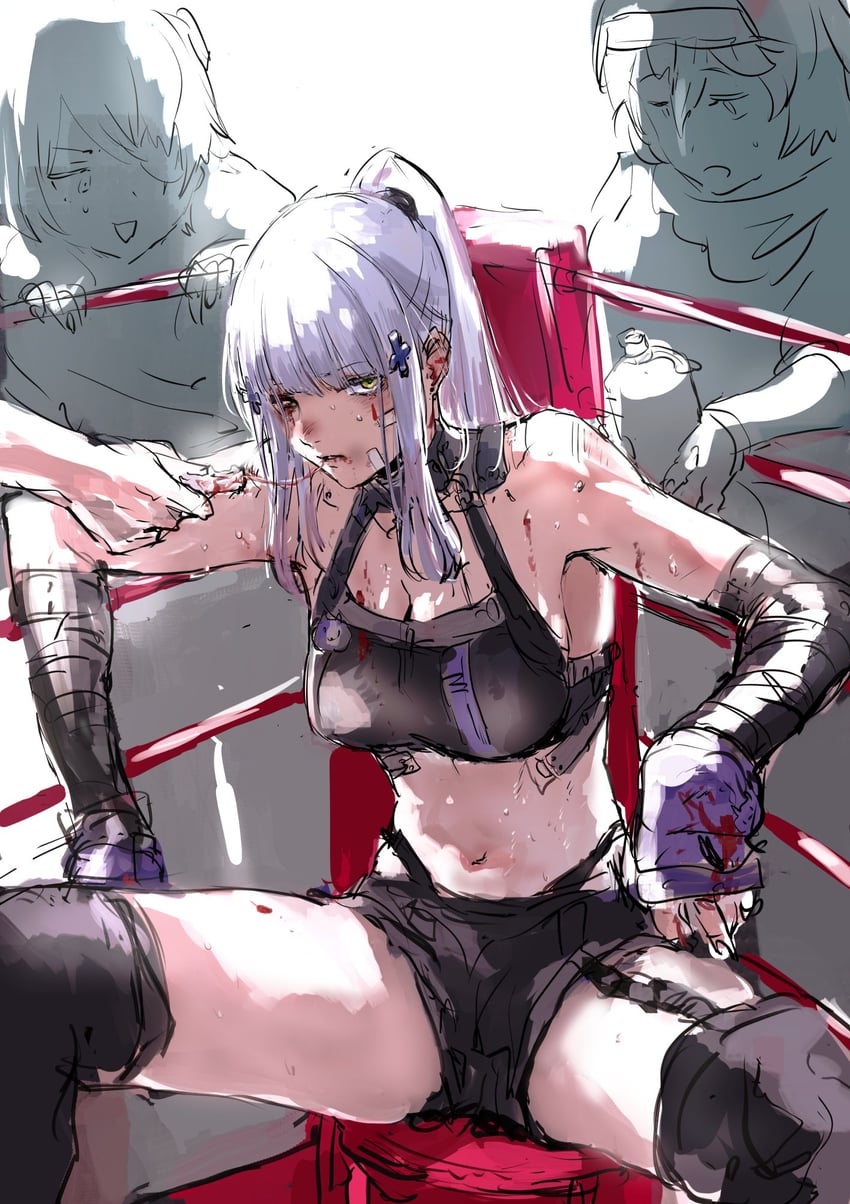 hk416 and klukai (girls' frontline and 1 more) drawn by osakana_(denpa_yun'yun)