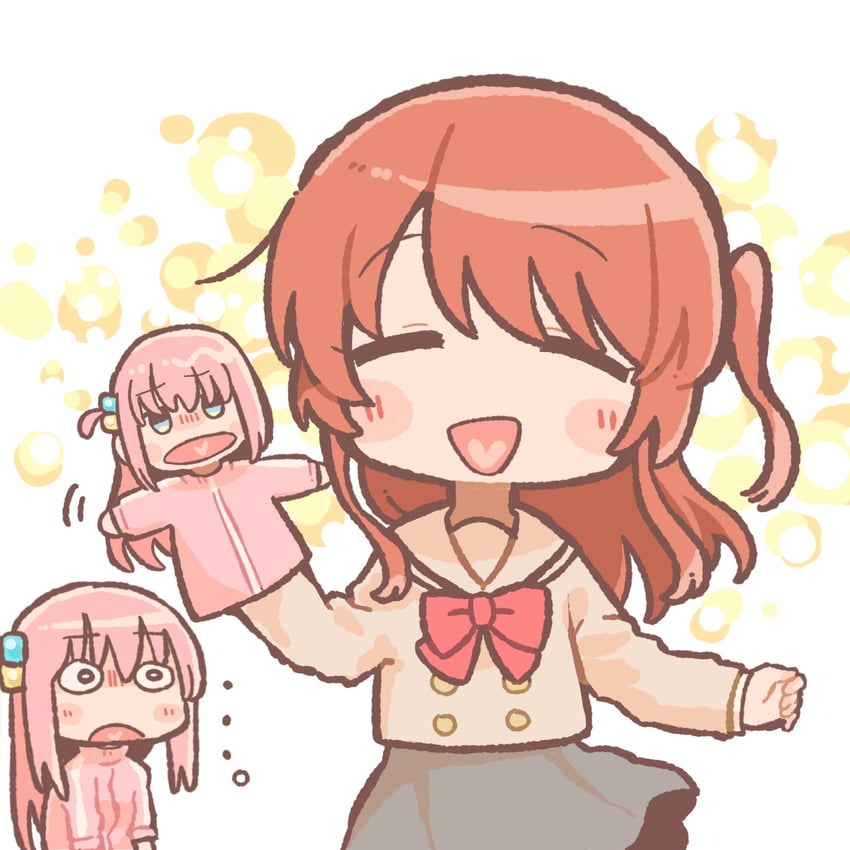 gotoh hitori and kita ikuyo (bocchi the rock!) drawn by henyomen