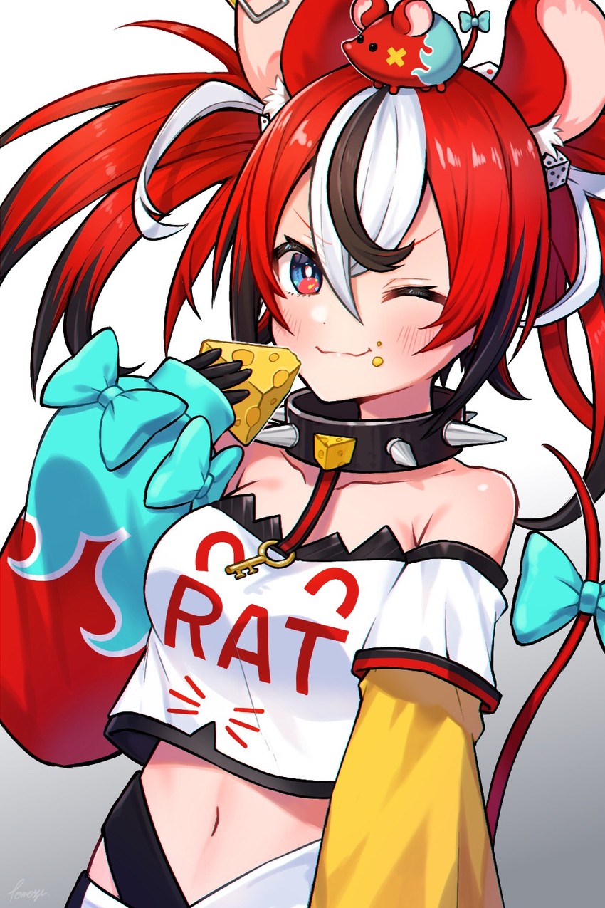 hakos baelz and mr. squeaks (hololive and 1 more) drawn by tomozu