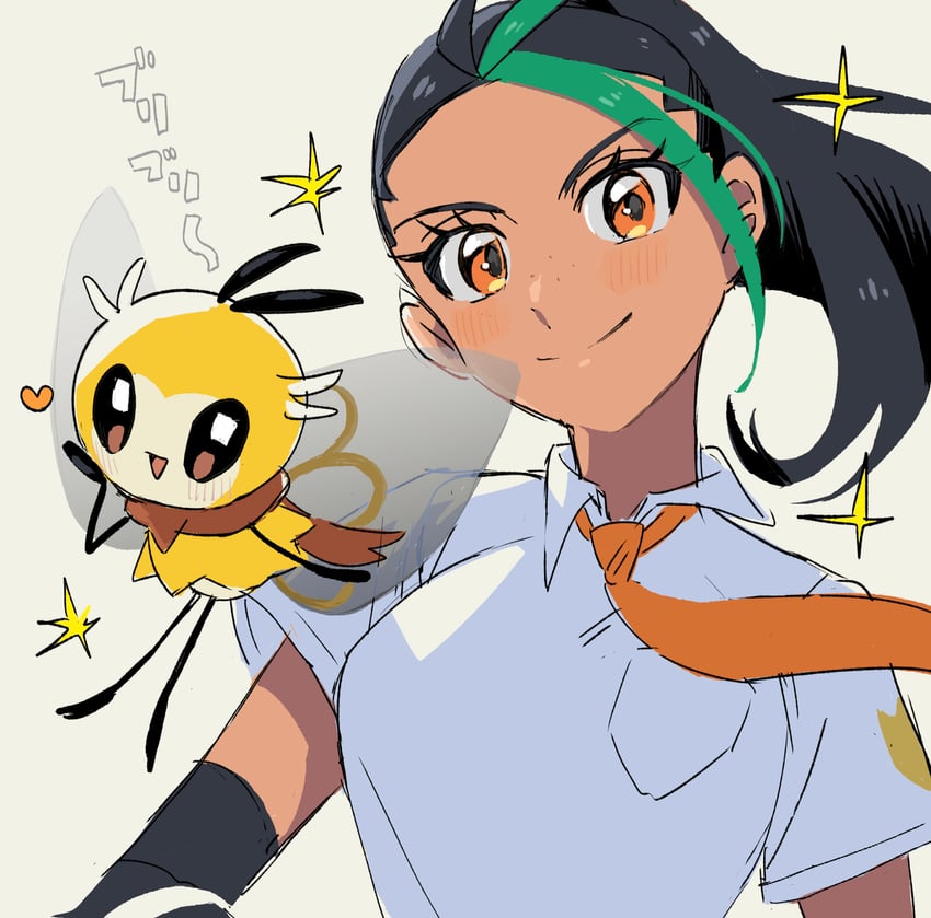 nemona and cutiefly (pokemon and 1 more) drawn by inunuki_000