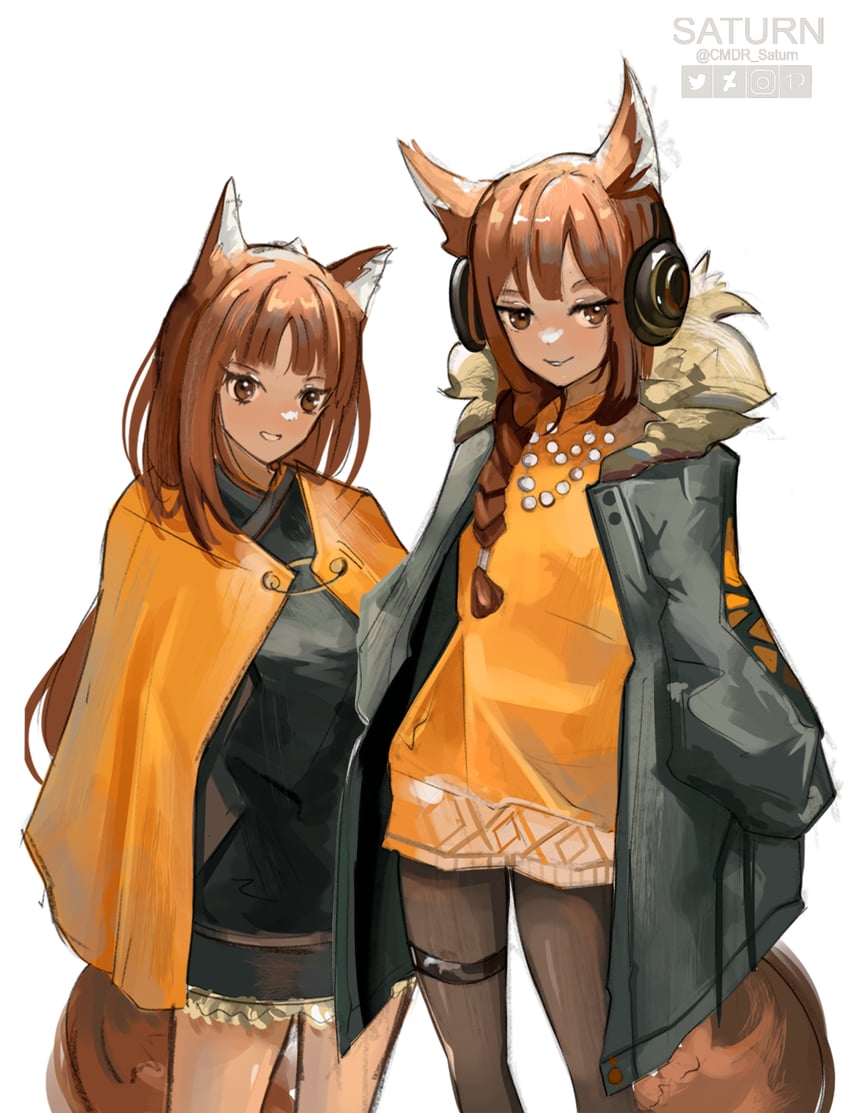 ratatos browntail and sciurus browntail (arknights) drawn by saturn_(saturn_illus)