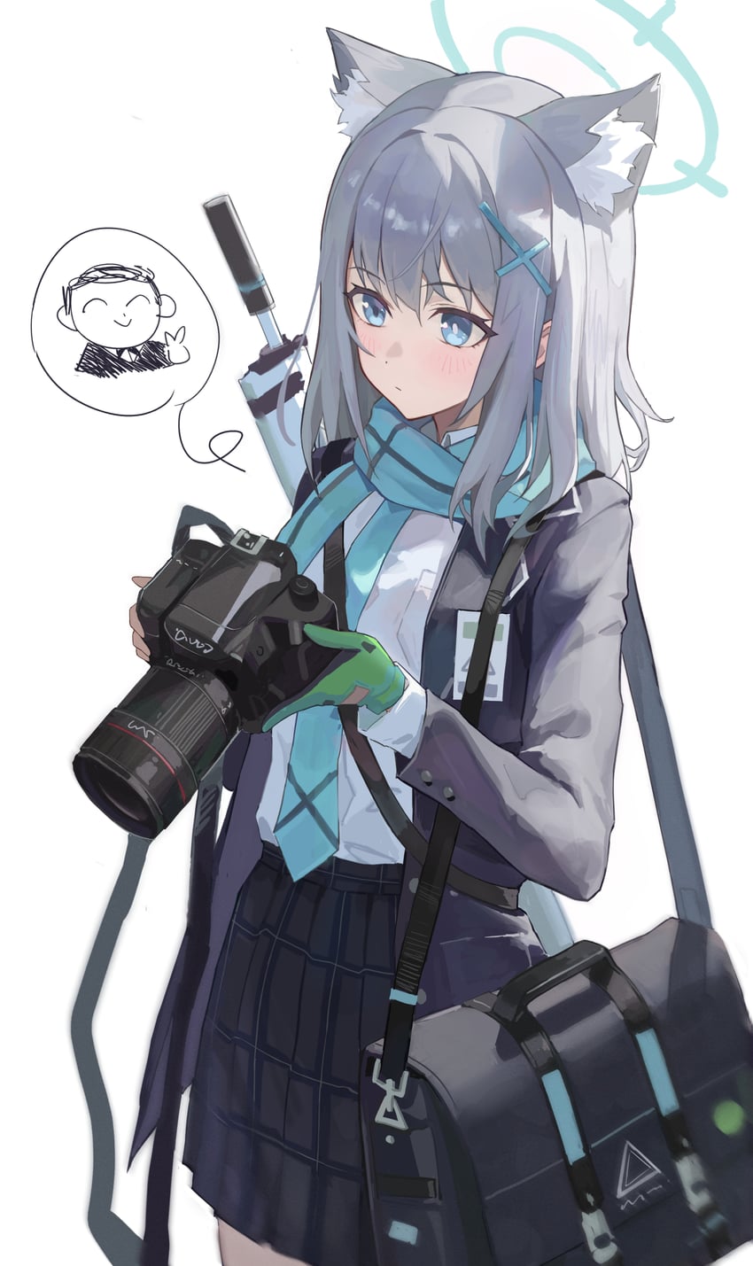 sensei, doodle sensei, and shiroko (blue archive) drawn by baizhi
