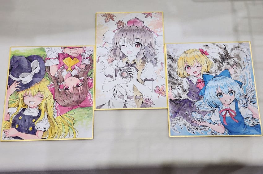 hakurei reimu, kirisame marisa, cirno, shameimaru aya, and rumia (touhou) drawn by kaoling