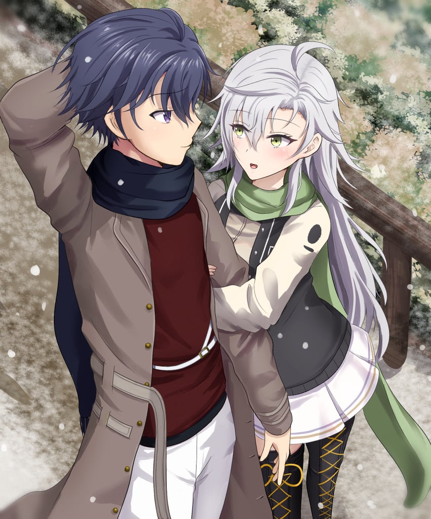 rean schwarzer and fie claussell (eiyuu densetsu and 2 more) drawn by witch_f
