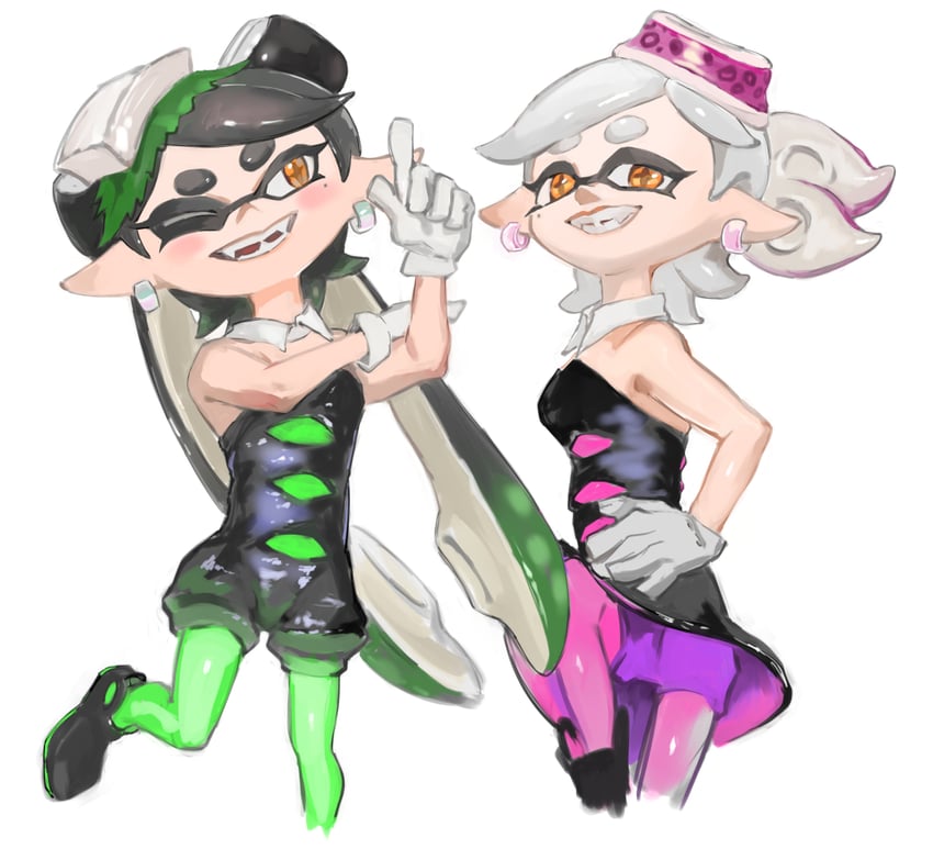 callie and marie (splatoon and 1 more) drawn by ga4me4
