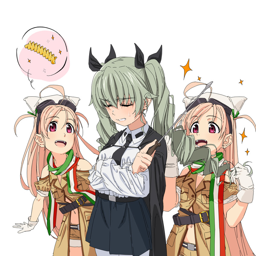 anchovy and veloce (girls und panzer and 1 more) drawn by boko_(maniacpurple)