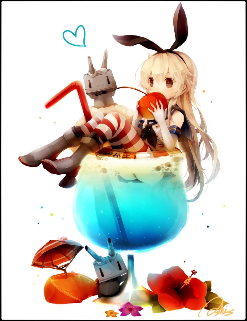 shimakaze and rensouhou-chan (kantai collection) drawn by ashisu_(shisono)