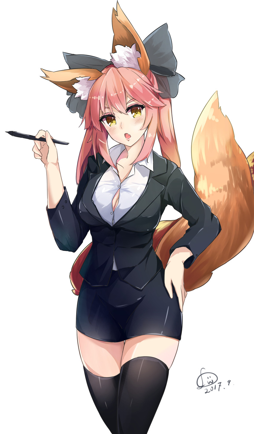 tamamo and tamamo no mae (fate and 1 more) drawn by damow_(myway83522)