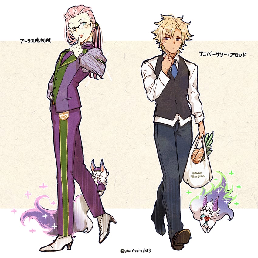fujimaru ritsuka, fou, daybit sem void, and scandinavia peperoncino (fate and 1 more) drawn by worrisorochi