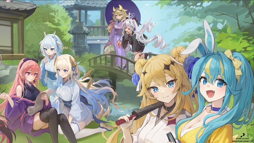 kaneko lumi, runie ruse, hikanari hina, kaminari clara, remilia nephys, and 2 more (phase connect)