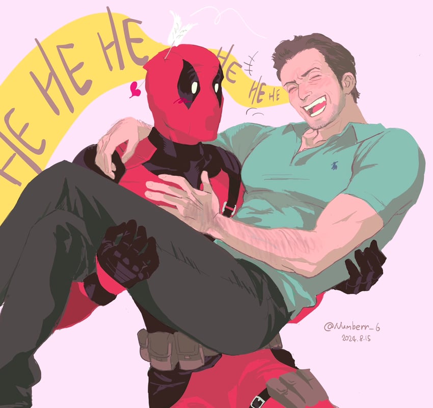 deadpool and hugh jackman (marvel and 4 more) drawn by no.6_(numberr_6)