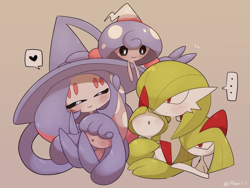 gardevoir, kirlia, ralts, hatterene, hatenna, and 1 more (pokemon) drawn by a-nya