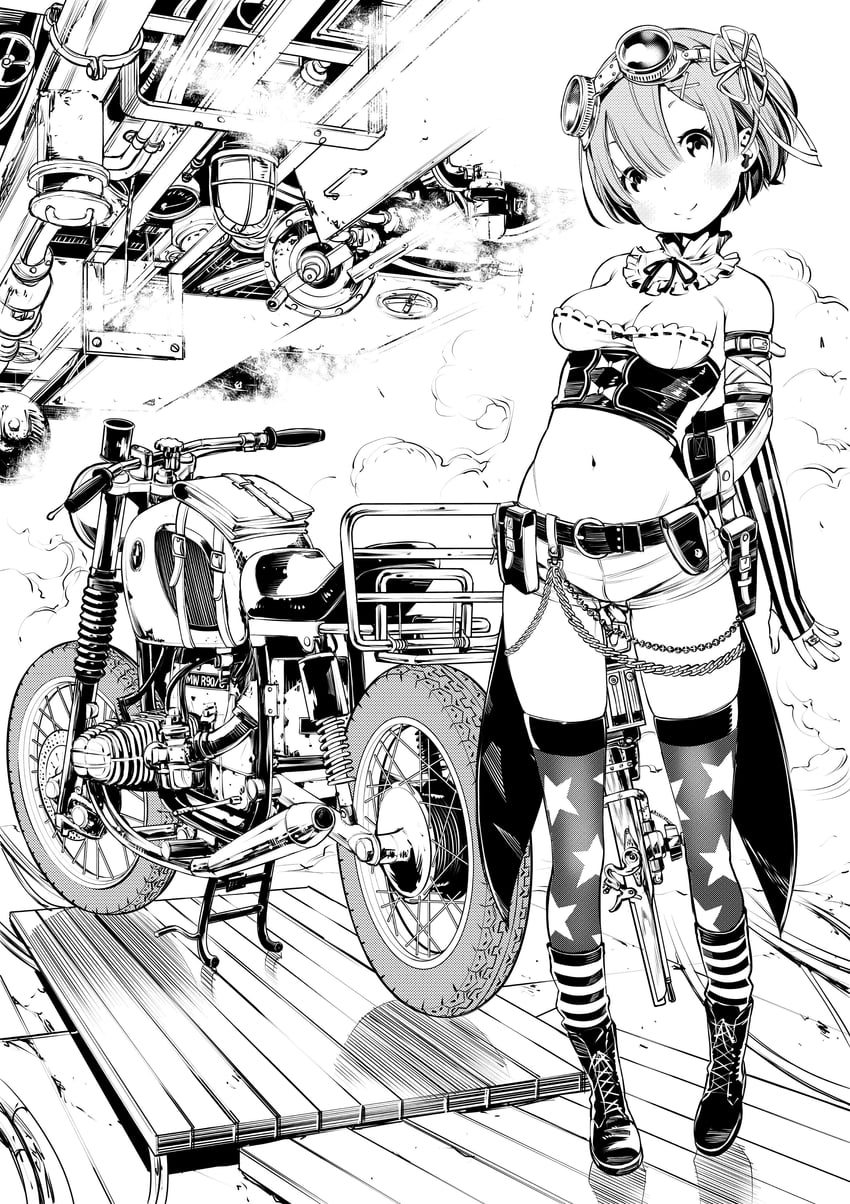 rem (re:zero kara hajimeru isekai seikatsu) drawn by fukushima_masayasu