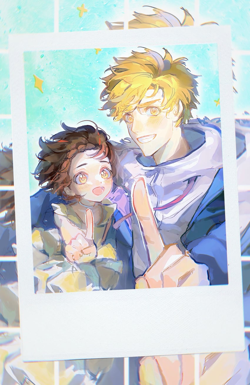yuitsuka inori and akeuraji tsukasa (medalist) drawn by fengmi_wei_ruanruan_cangshu_bing