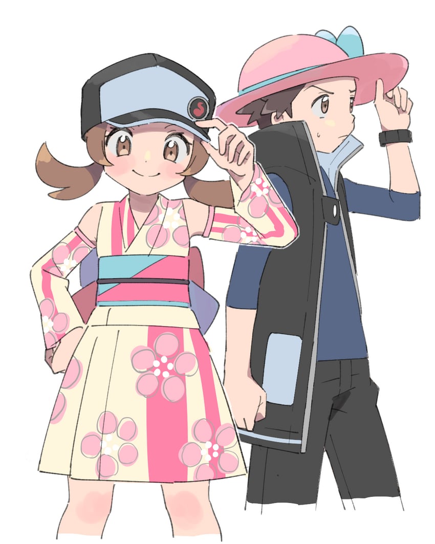 red and lyra (pokemon and 1 more) drawn by pumpkinpan