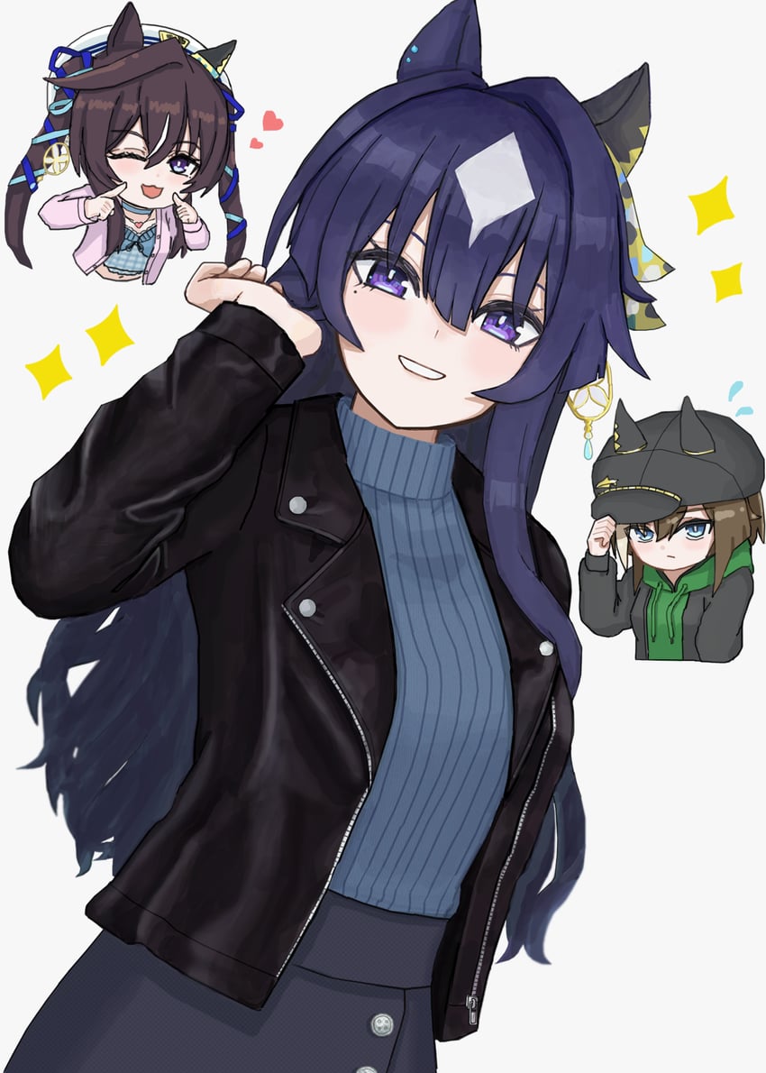 cheval grand, verxina, and vivlos (umamusume and 1 more) drawn by atyattyan