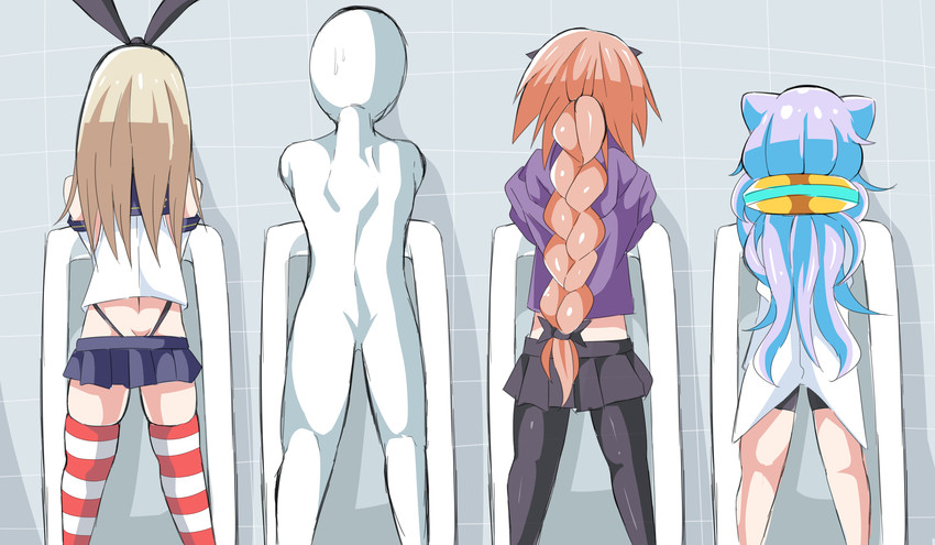 shimakaze, astolfo, hacka doll 3, and shimakaze-kun (kantai collection and 3 more) drawn by otoko_no_musume