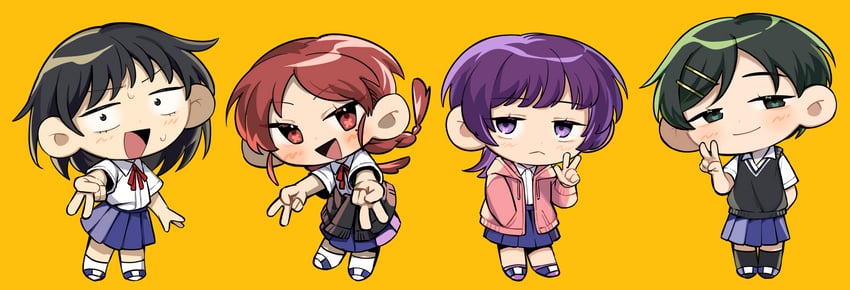 hatono chihiro, kouyama rin, fujii ayame, and uchida momo (futsuu no keion-bu) drawn by rra_(yj)